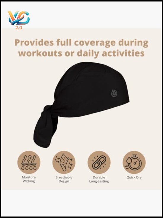 Moisture Wicking Headwrap Cooling Bandana Adjustable Tie Workout Hair Wrap main image 6